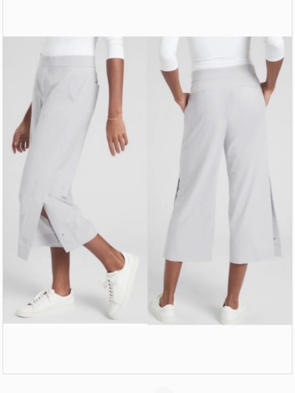 ATHLETA Tribeca Crop Pants Light Gray Size 2